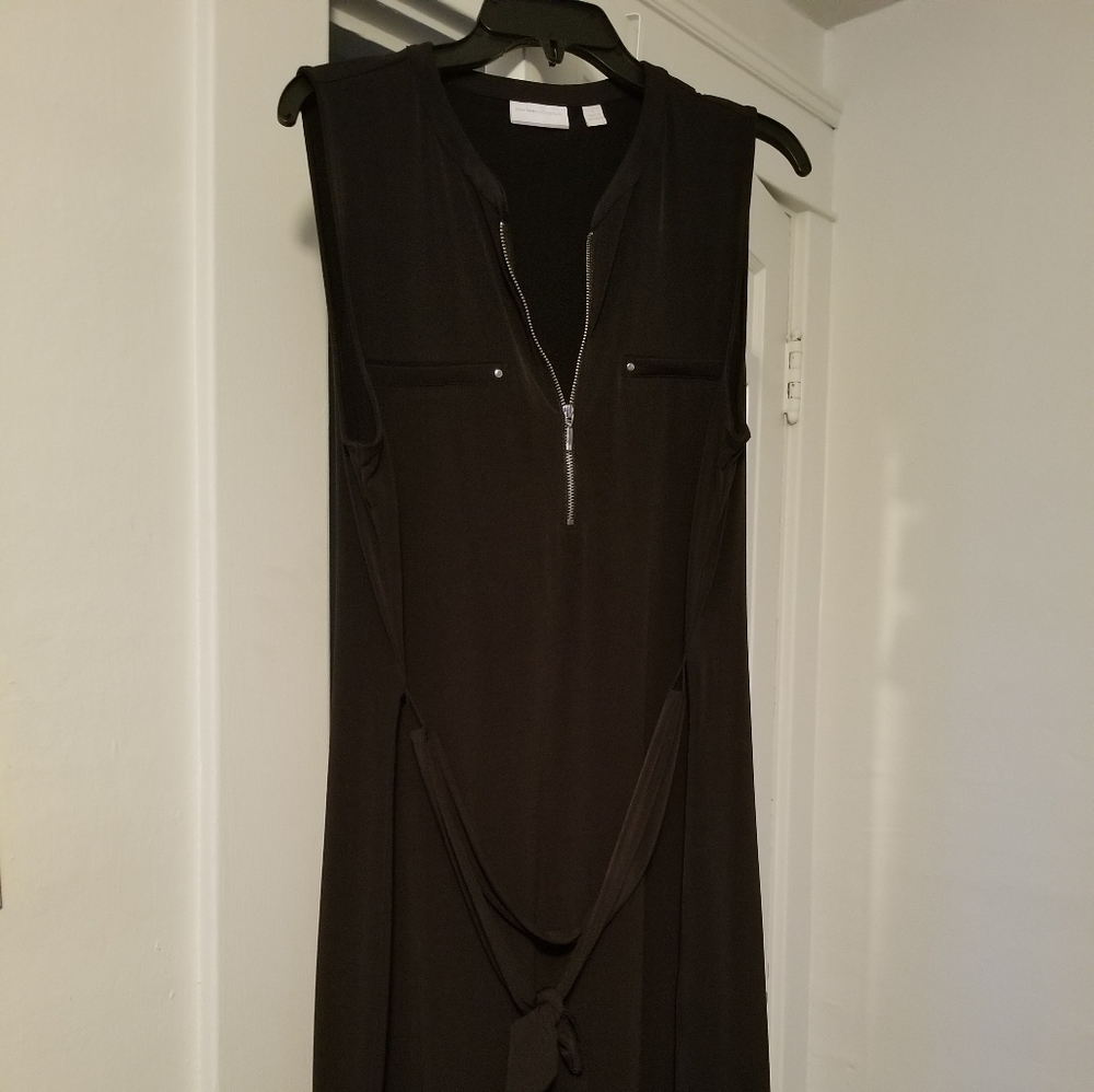 New York & Company black dress with belt Size L